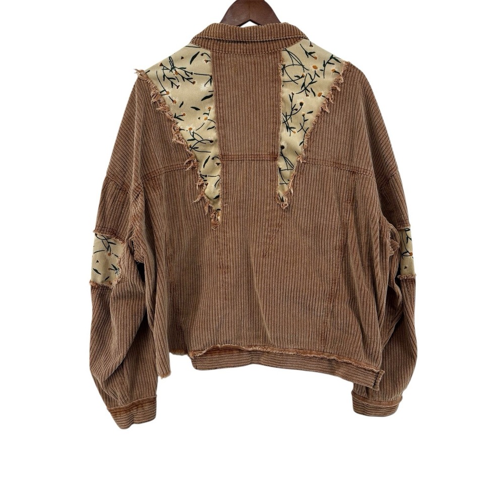 POL Distressed Corduroy Patchwork Jacket Medium - image 2